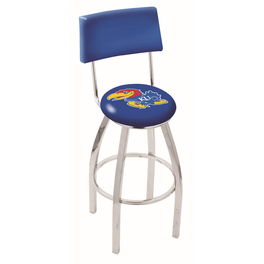 inch Chrome Kansas Swivel Bar Stool w/ Back