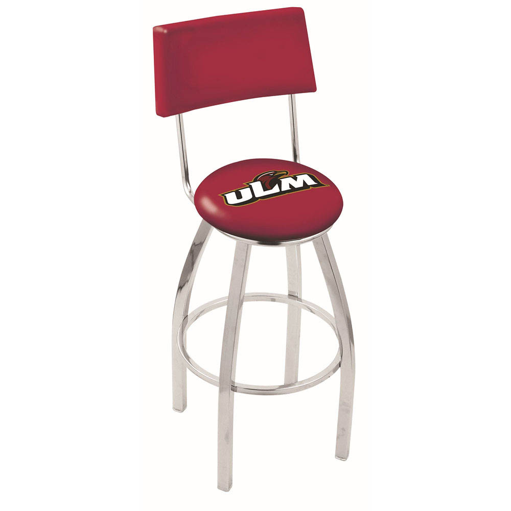 inch Chrome Louisiana-Monroe Swivel Bar Stool w/ Back