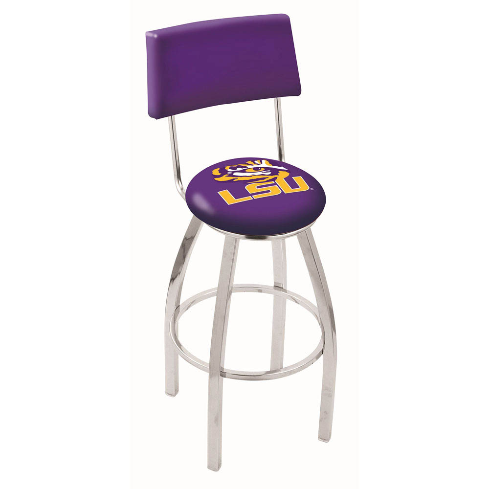 inch Chrome Louisiana State Swivel Bar Stool w/ Back