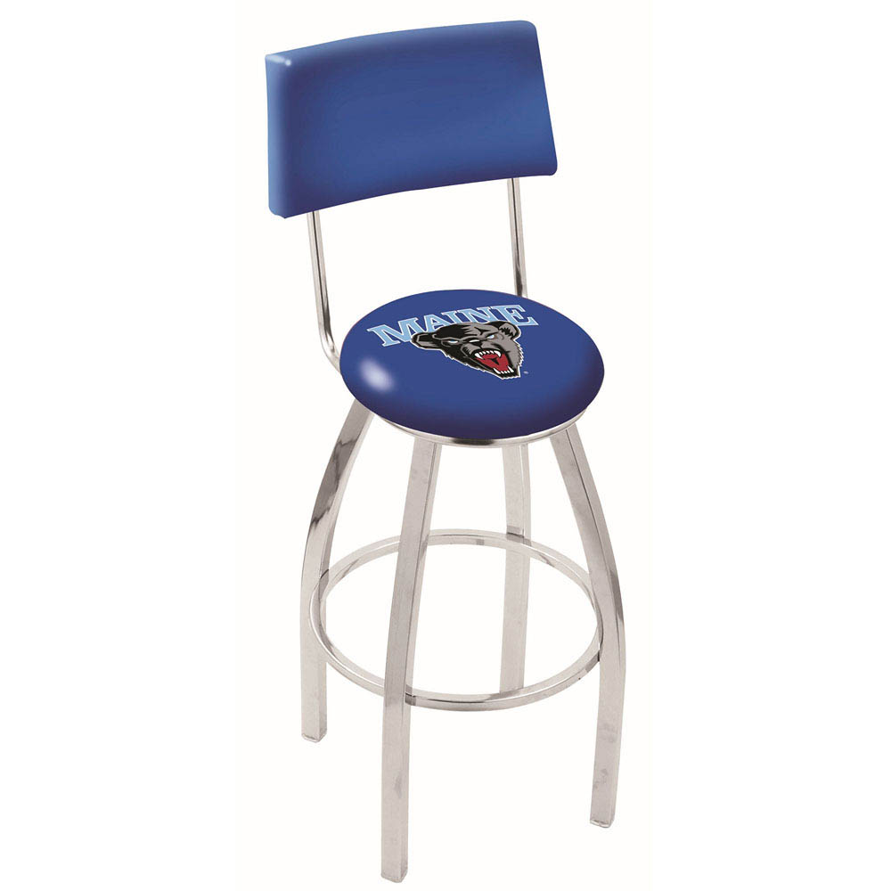 inch Chrome Maine Swivel Bar Stool w/ Back