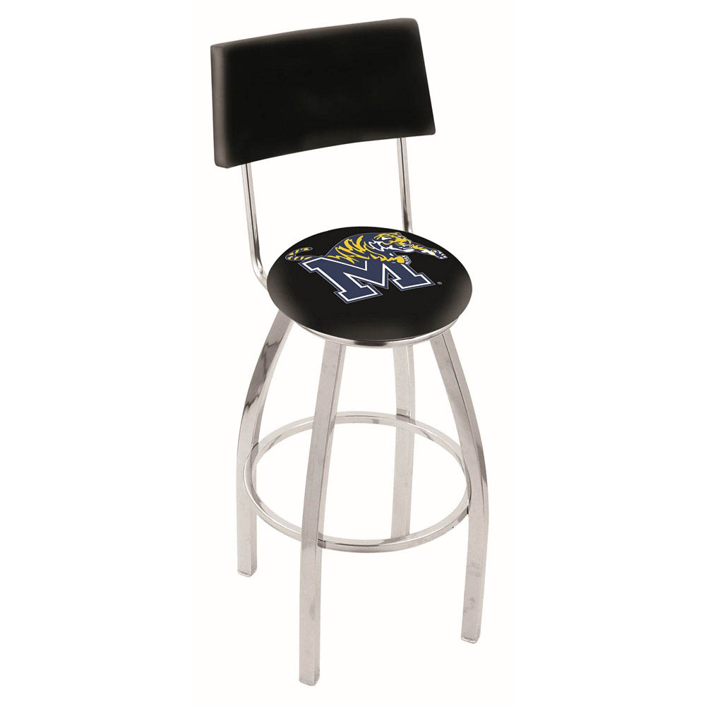 inch Chrome Memphis Swivel Bar Stool w/ Back