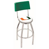 30 inch Chrome Miami Swivel Counter Stool w/ Back