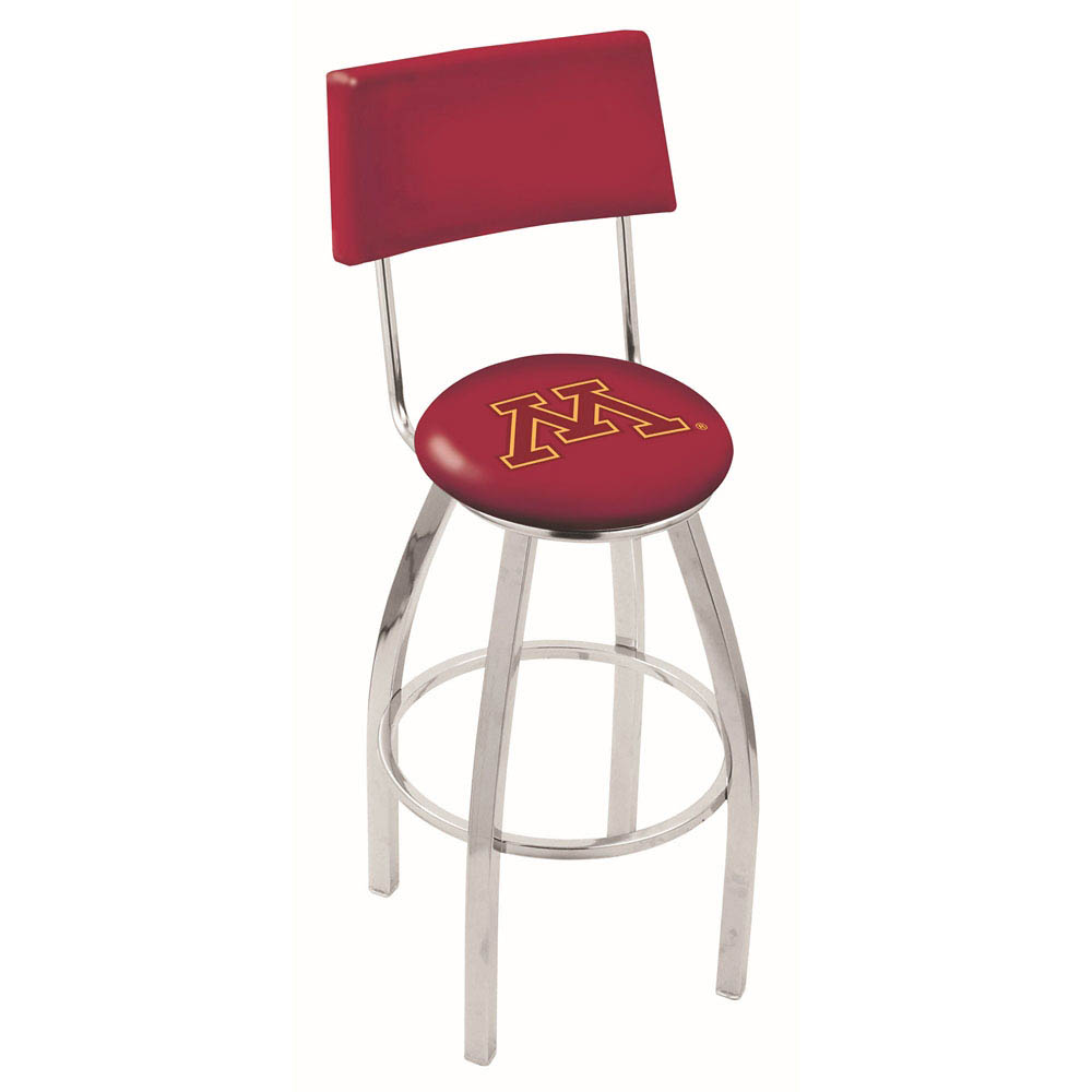 inch Chrome Minnesota Swivel Bar Stool w/ Back
