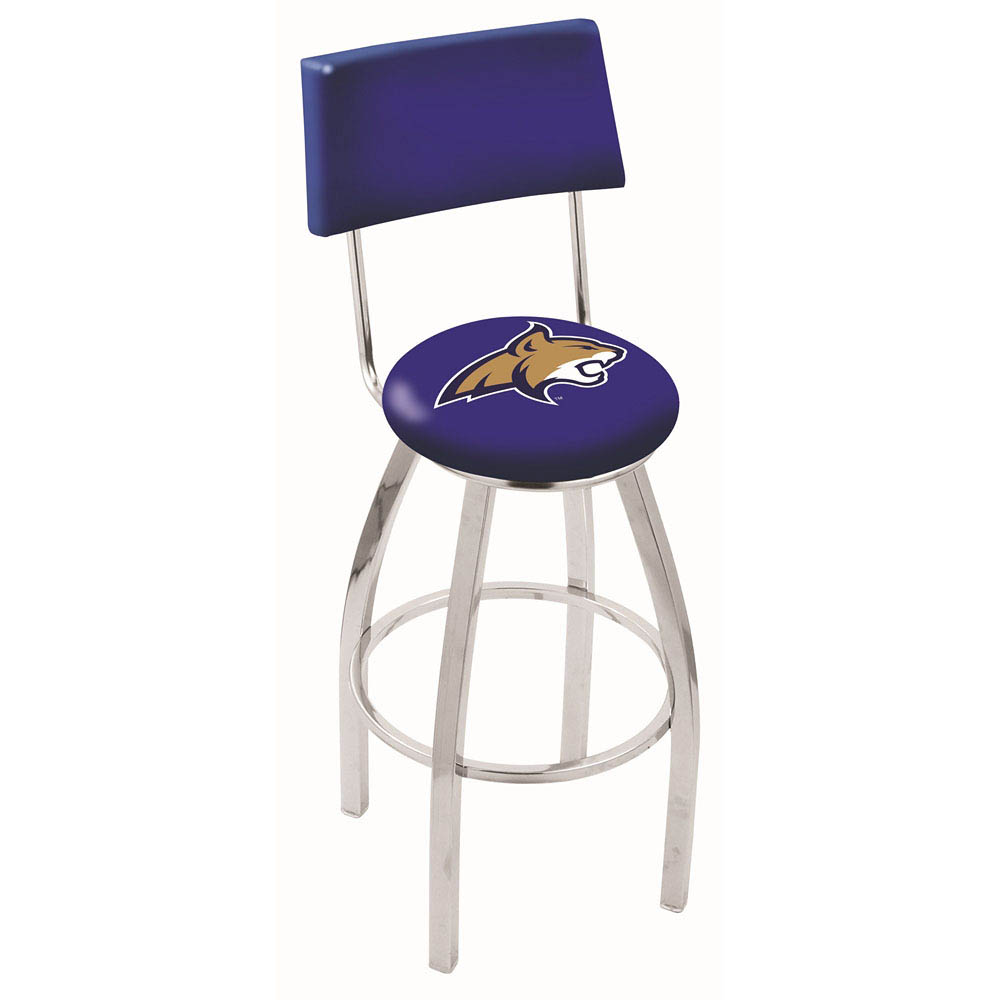 inch Chrome Montana State Swivel Bar Stool w/ Back