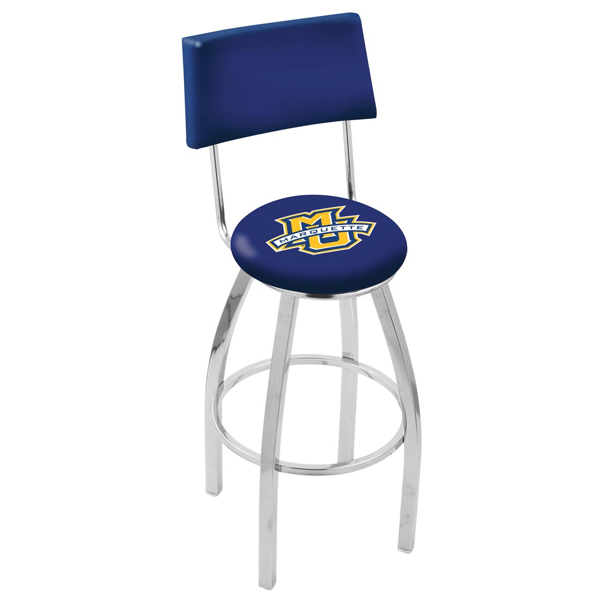 inch Chrome Marquette Swivel Bar Stool w/ Back