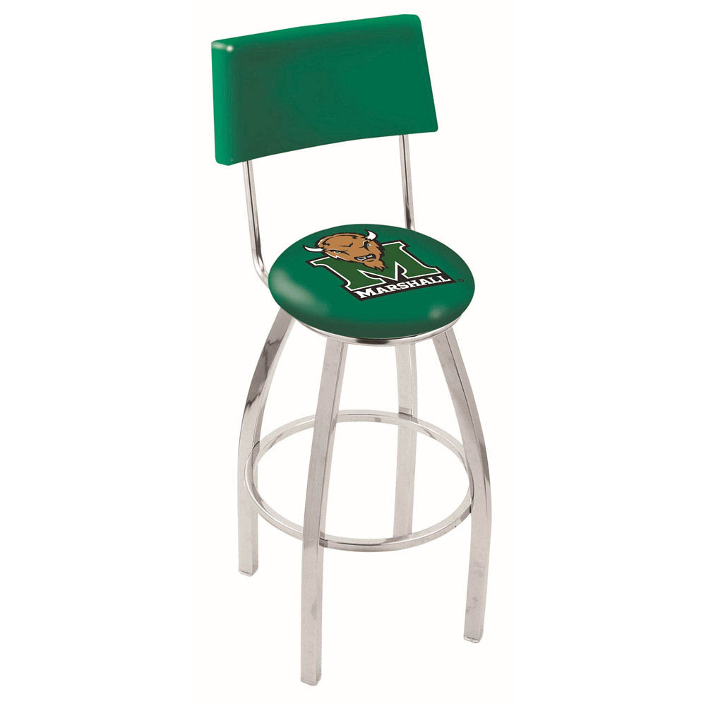 inch Chrome Marshall Swivel Bar Stool w/ Back