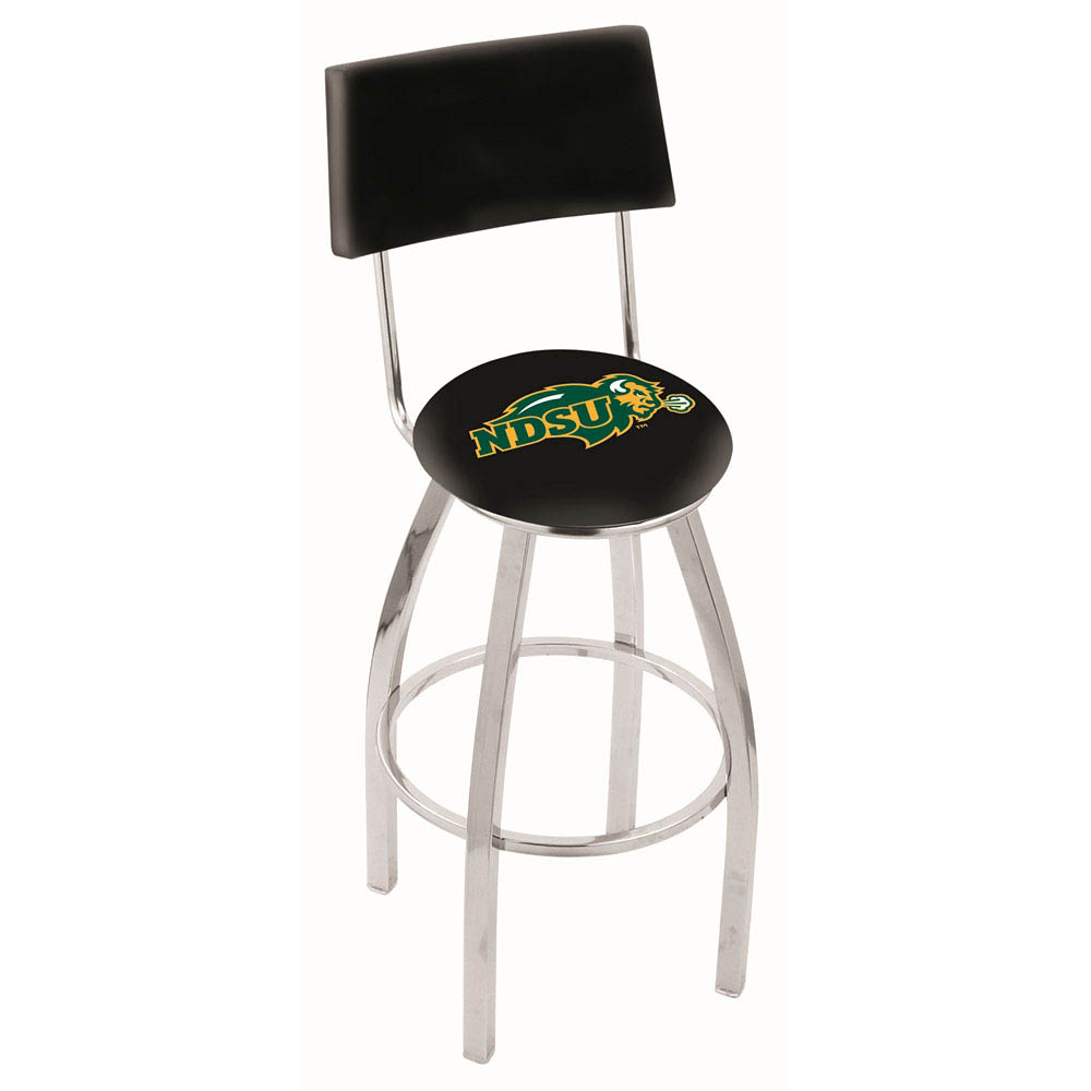 inch Chrome North Dakota State Swivel Bar Stool w/ Back