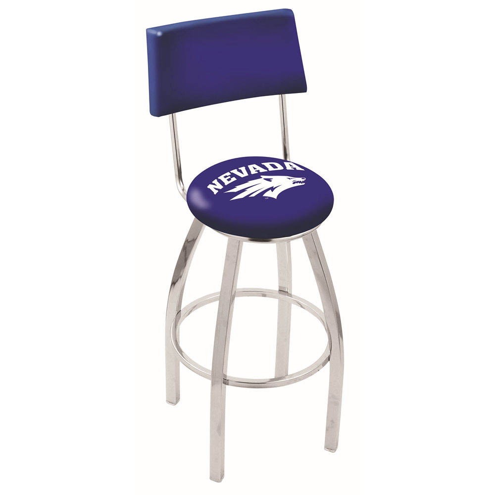 inch Chrome Nevada Swivel Bar Stool w/ Back