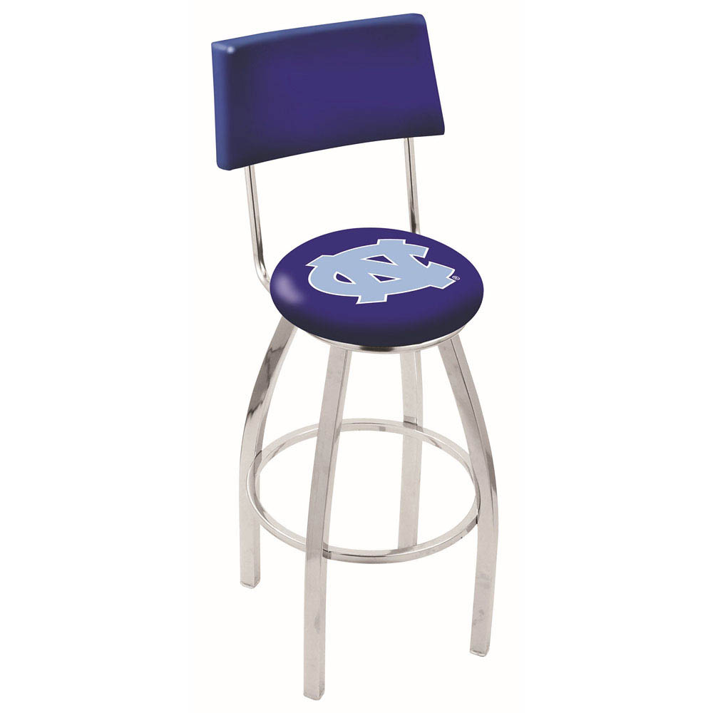 inch Chrome North Carolina Swivel Bar Stool w/ Back