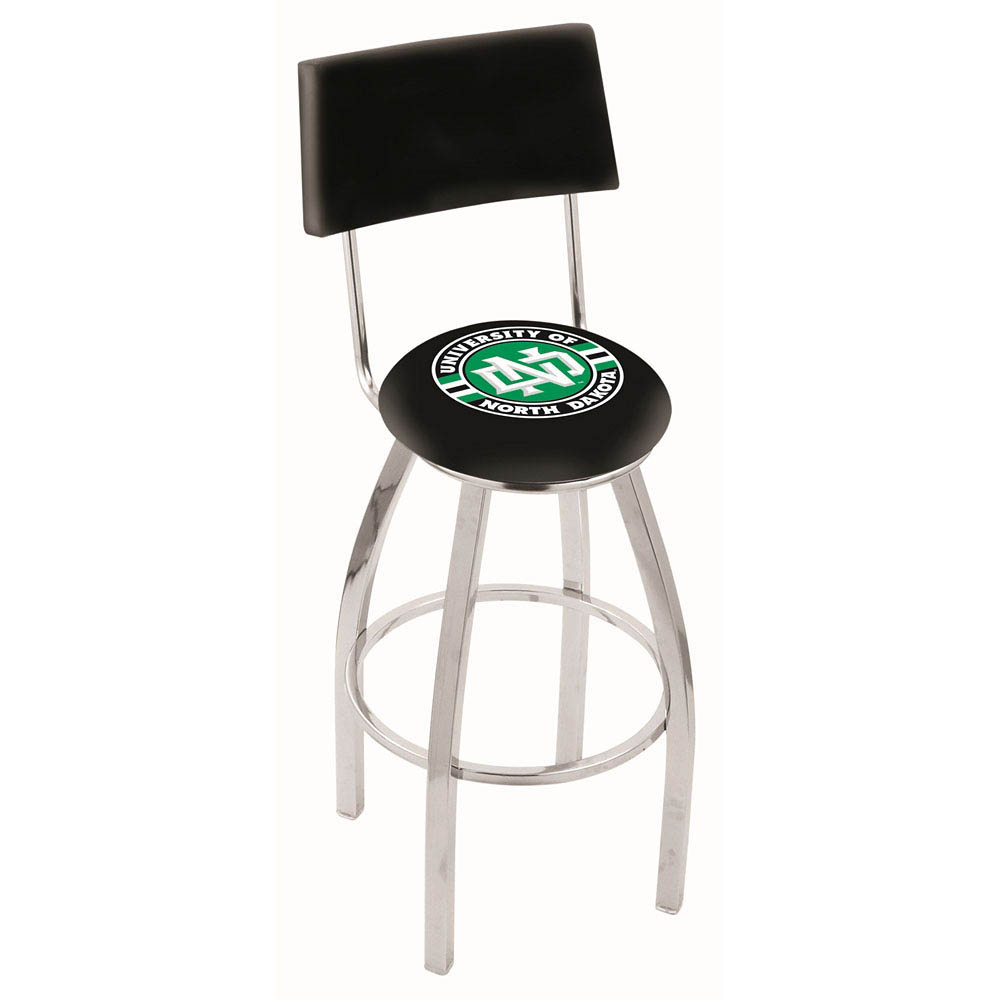 inch Chrome North Dakota Swivel Bar Stool w/ Back