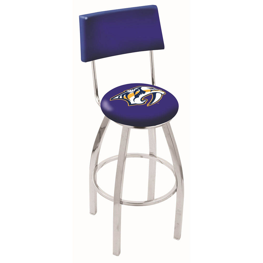 inch Chrome Nashville Predators Swivel Bar Stool w/ Back