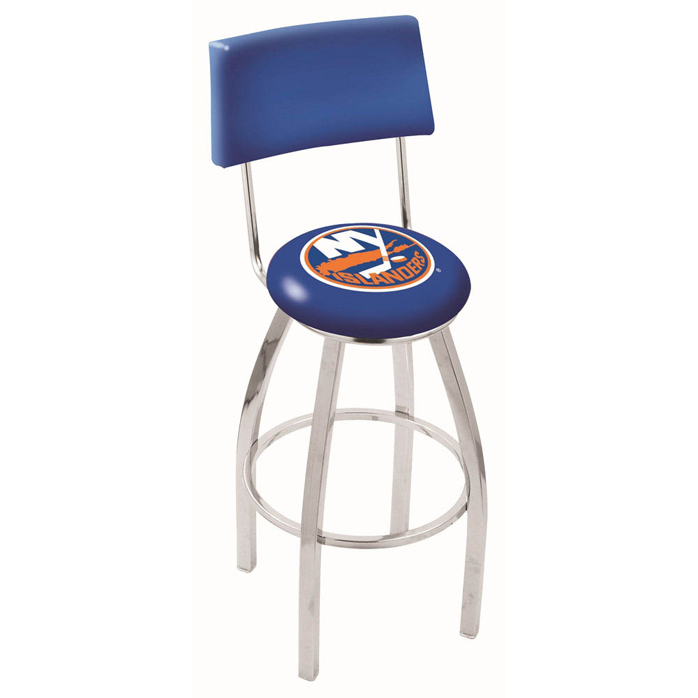 inch Chrome New York Islanders Swivel Bar Stool w/ Back