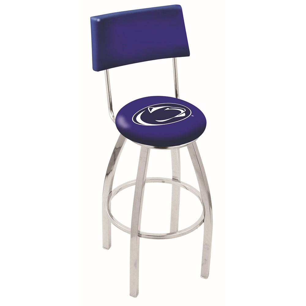 inch Chrome Penn State Swivel Bar Stool w/ Back