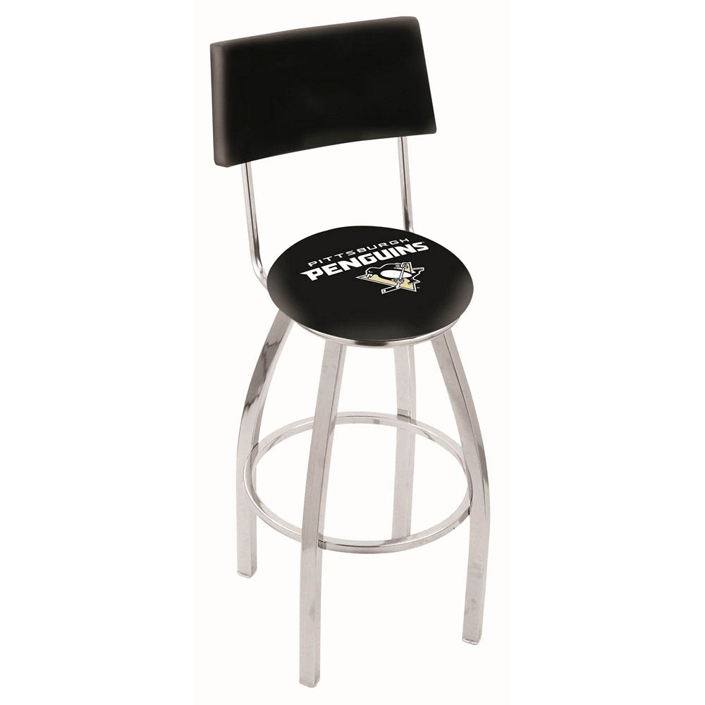 inch Chrome Pittsburgh Penguins Swivel Bar Stool w/ Back
