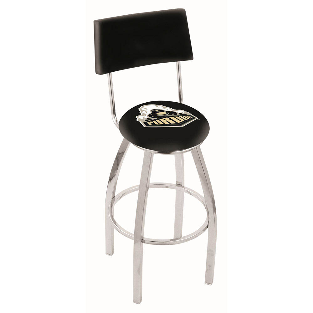 inch Chrome Purdue Swivel Bar Stool w/ Back