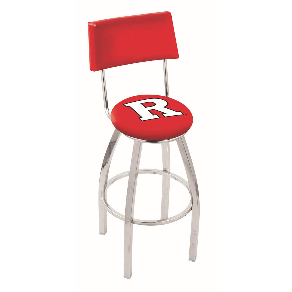 inch Chrome Rutgers Swivel Bar Stool w/ Back