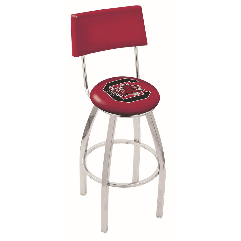 inch Chrome South Carolina Swivel Bar Stool w/ Back
