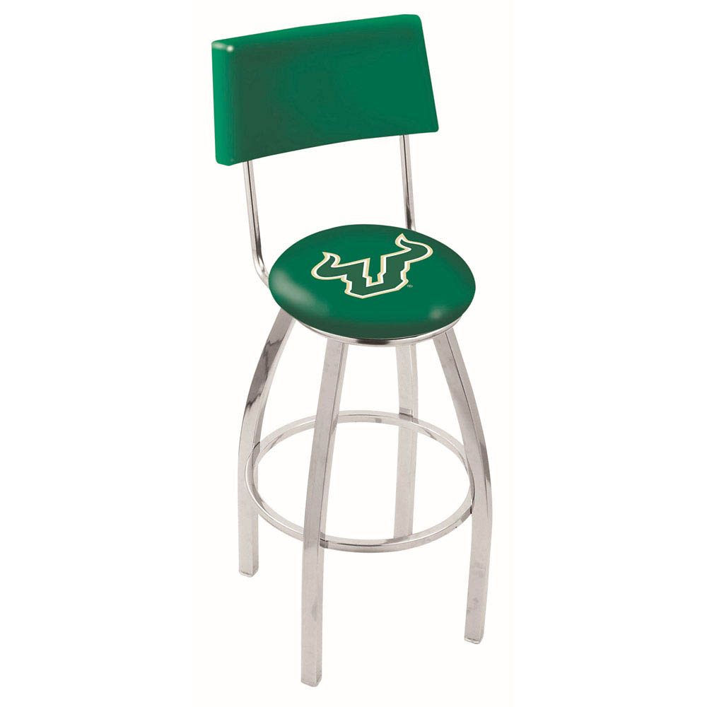 inch Chrome South Florida Swivel Bar Stool w/ Back