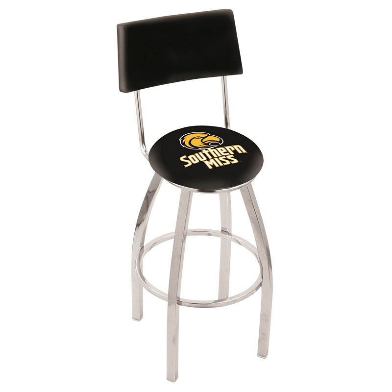 inch Chrome Southern Miss Swivel Bar Stool w/ Back