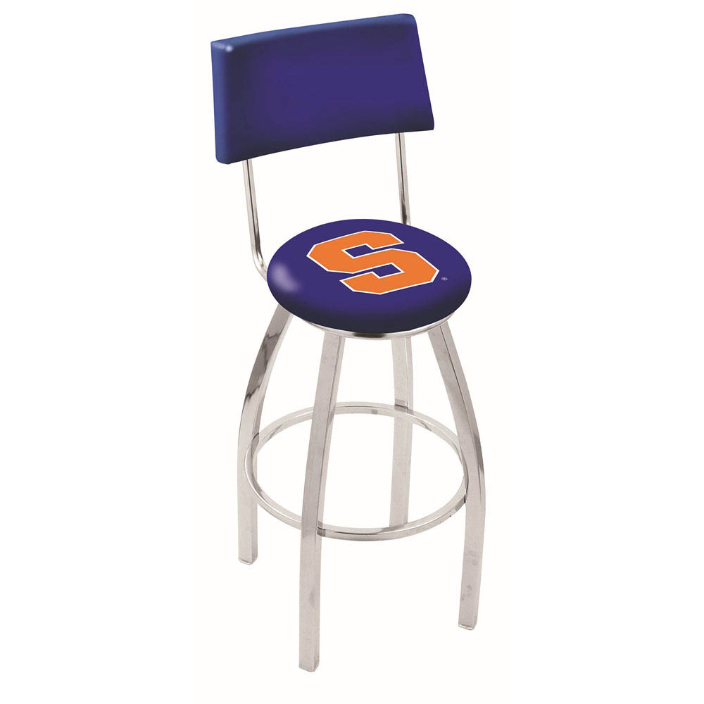inch Chrome Syracuse Swivel Bar Stool w/ Back