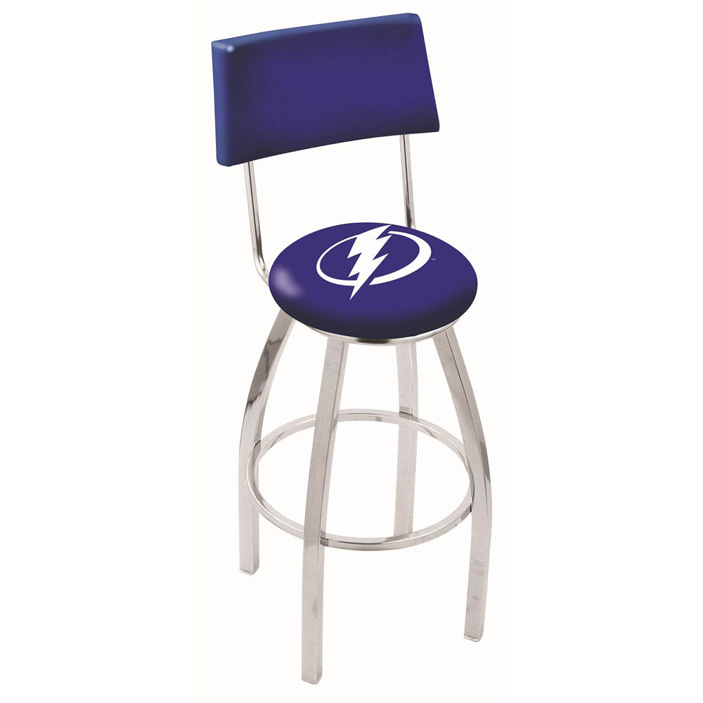 inch Chrome Tampa Bay Lightning Swivel Bar Stool w/ Back