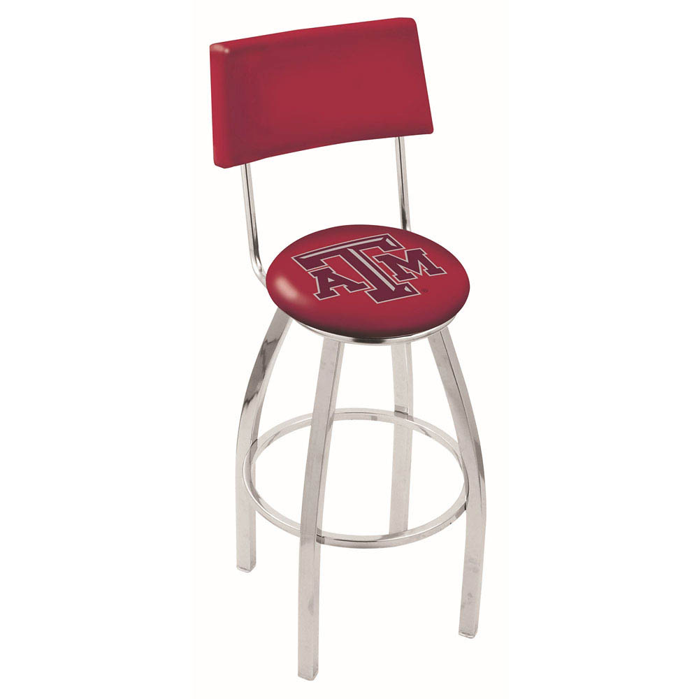 inch Chrome Texas A&M Swivel Bar Stool w/ Back