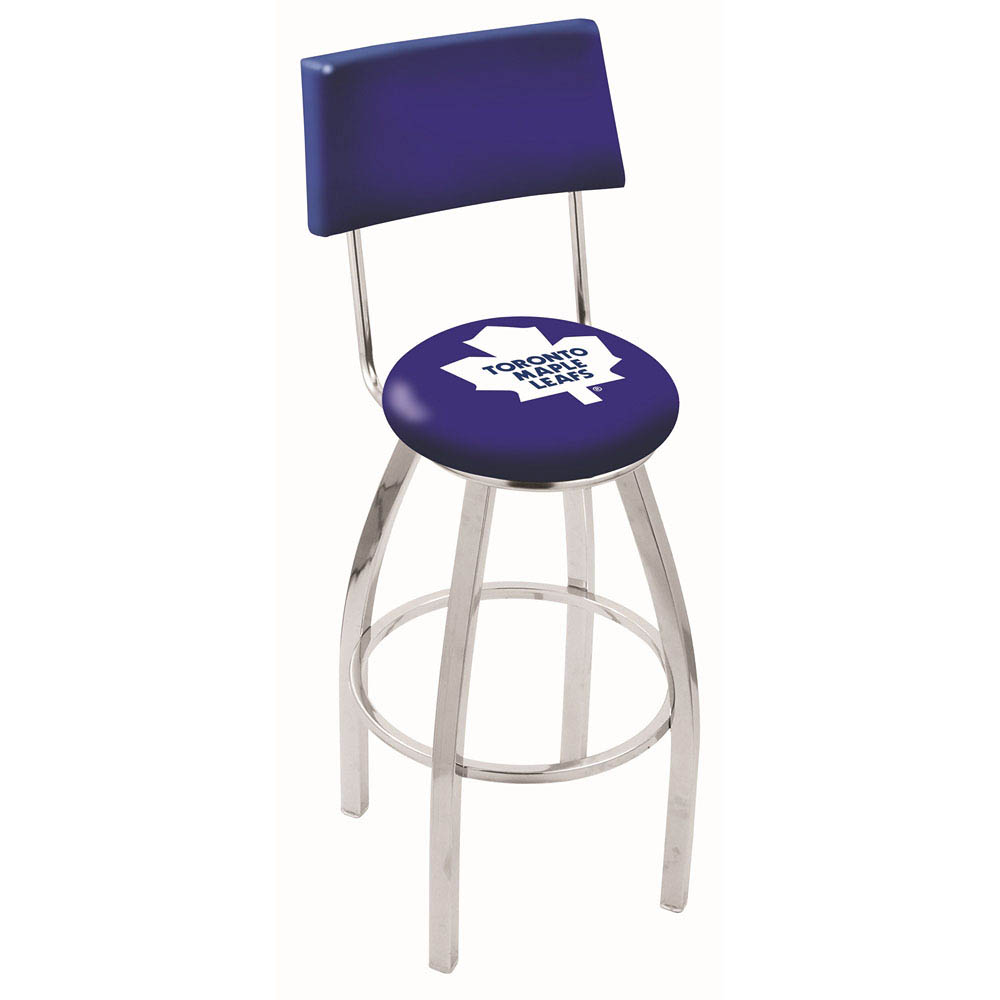 inch Chrome Toronto Maple Leafs Swivel Bar Stool w/ Back