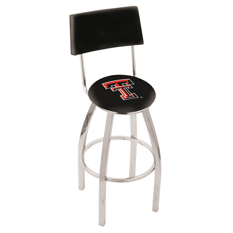 inch Chrome Texas Tech Swivel Bar Stool w/ Back