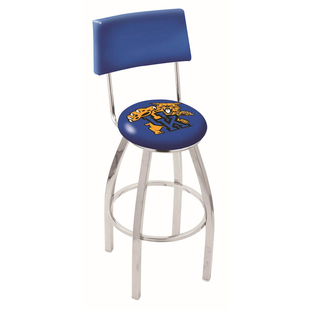 inch Chrome Kentucky Wildcat Swivel Bar Stool w/ Back