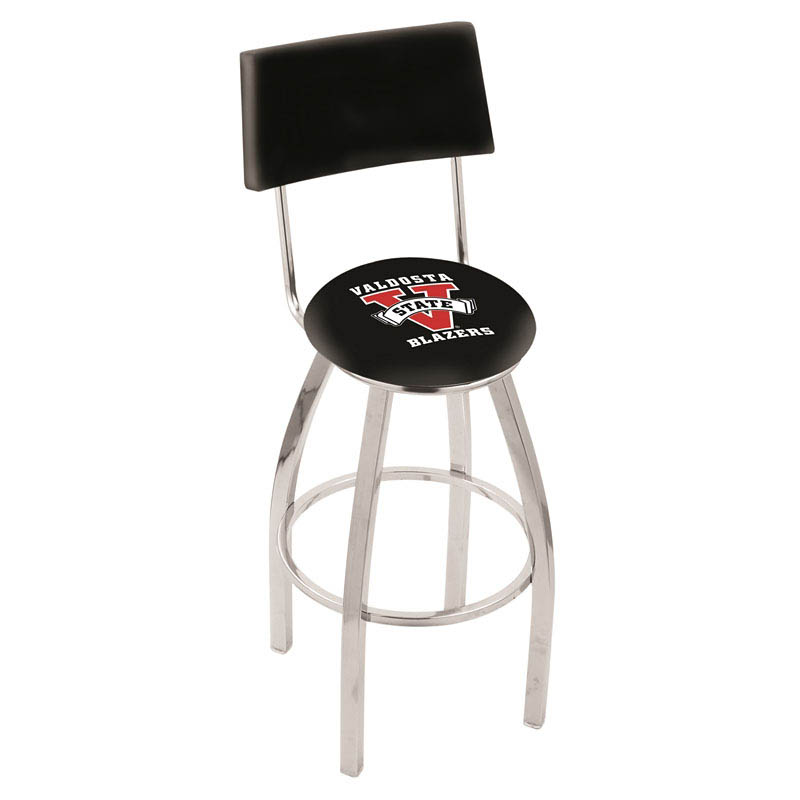 inch Chrome Valdosta State Swivel Bar Stool w/ Back