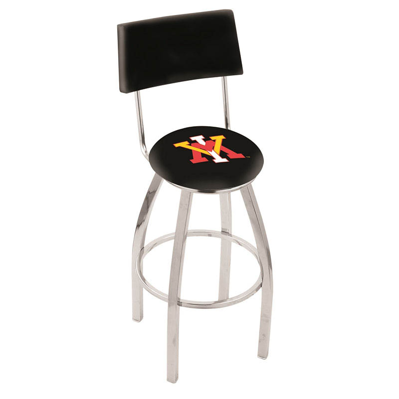 inch Chrome Virginia Military Institute Swivel Bar Stool w/ Back