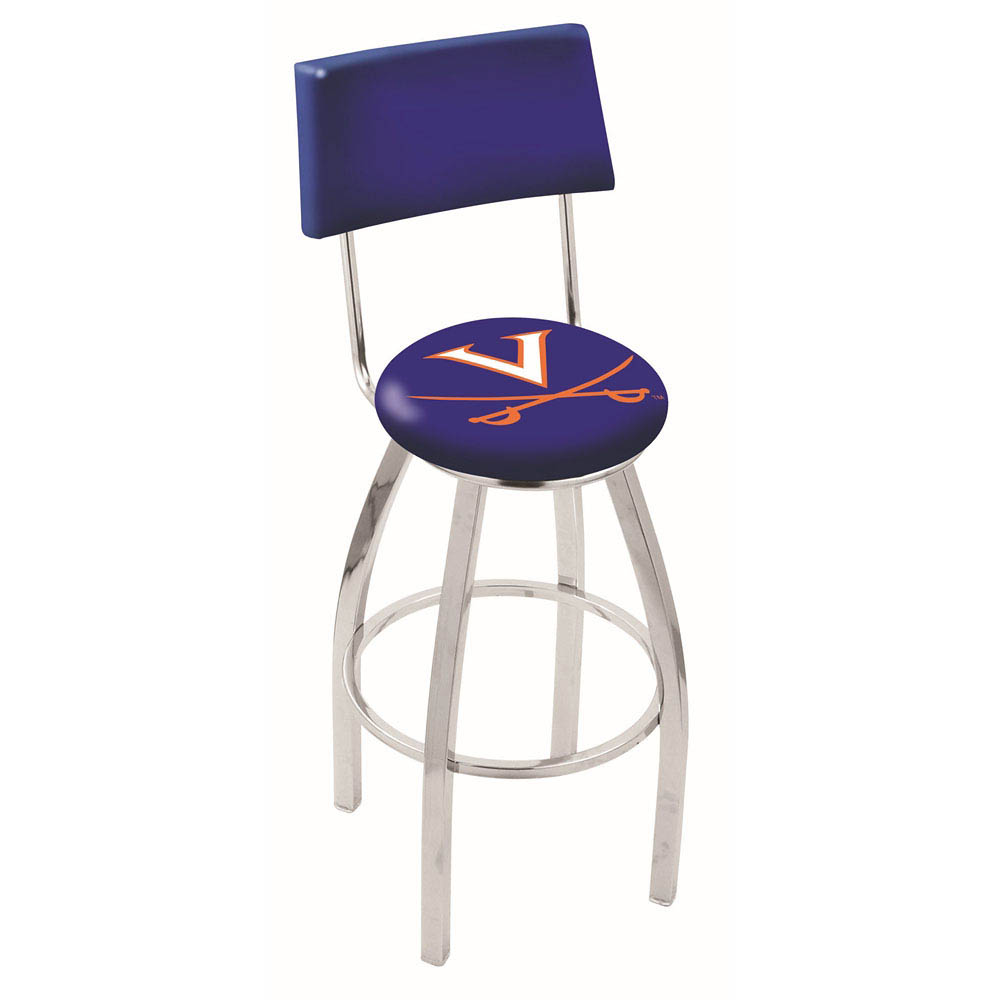 inch Chrome Virginia Swivel Bar Stool w/ Back