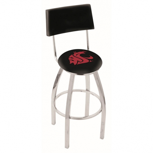 25 inch Chrome Washington State Swivel Bar Stool w/ Back