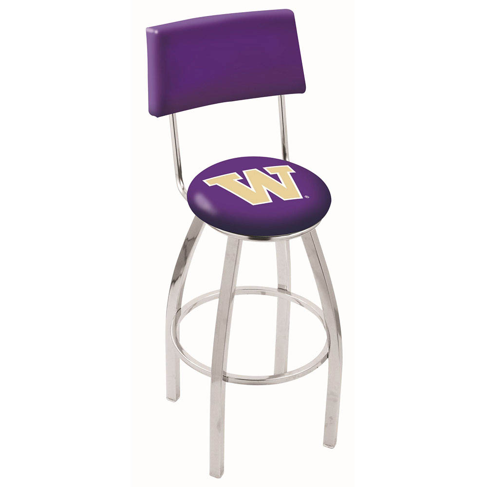 inch Chrome Washington Swivel Bar Stool w/ Back