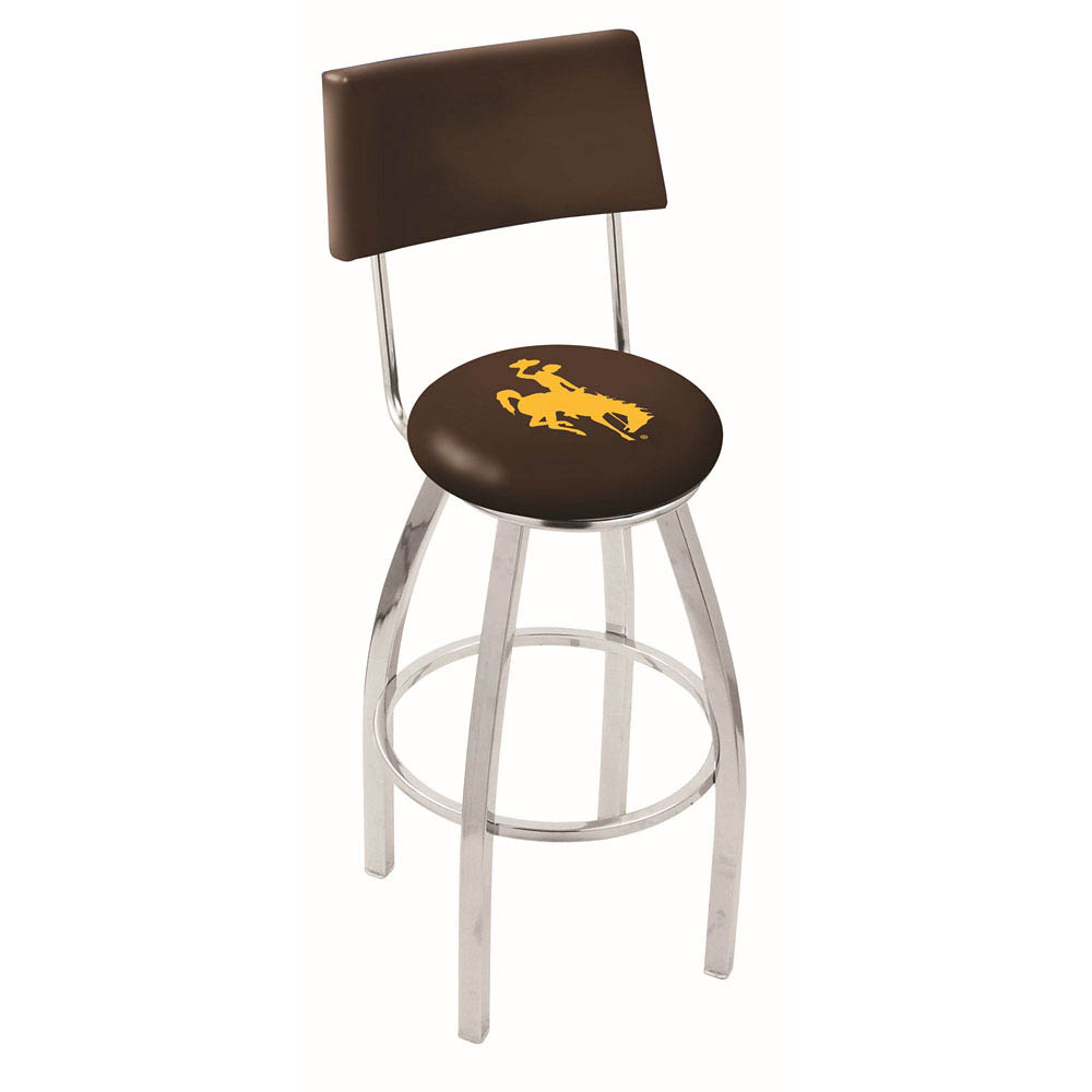 inch Chrome Wyoming Swivel Bar Stool w/ Back