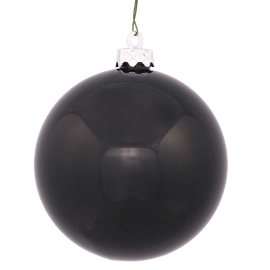 8 inch UV Resistant Black Shiny Ball Ornament