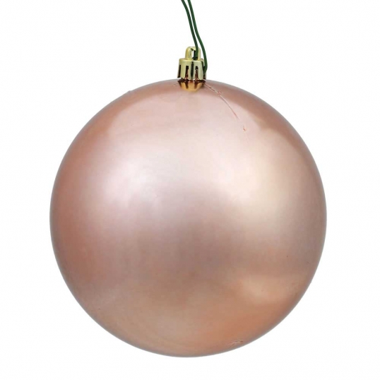 3 inch UV Resistant Rose Gold Shiny Ball Ornament: Set of 12
