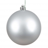 2.4 inch UV Resistant Silver Matte Ball Ornament: Set of 24