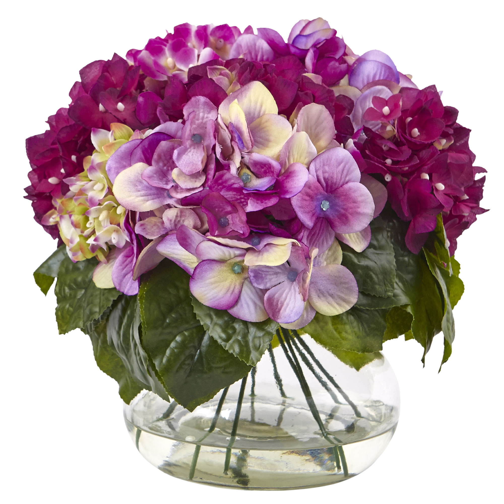 11 Inch Beauty Multi-tone Beauty Hydrangea In Vase