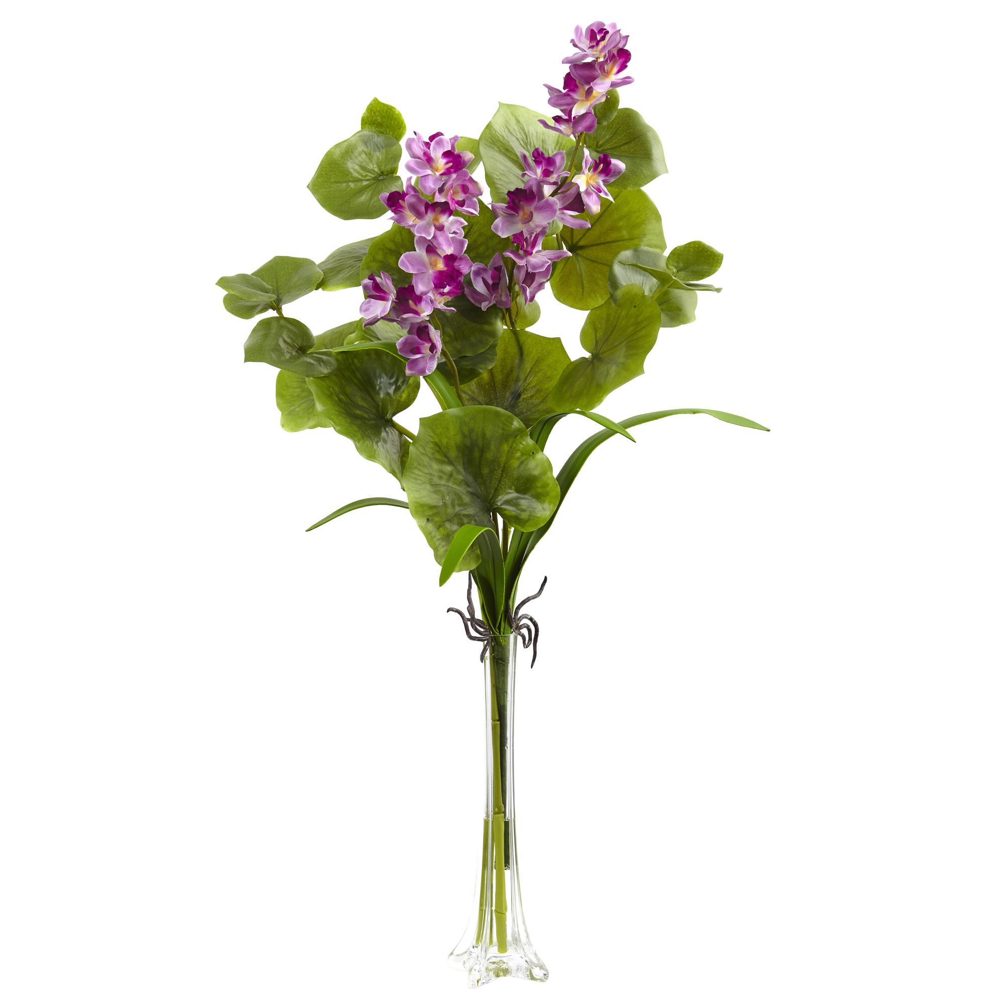 31 inch Purple, Pink Lotus and Orchid Arrangement
