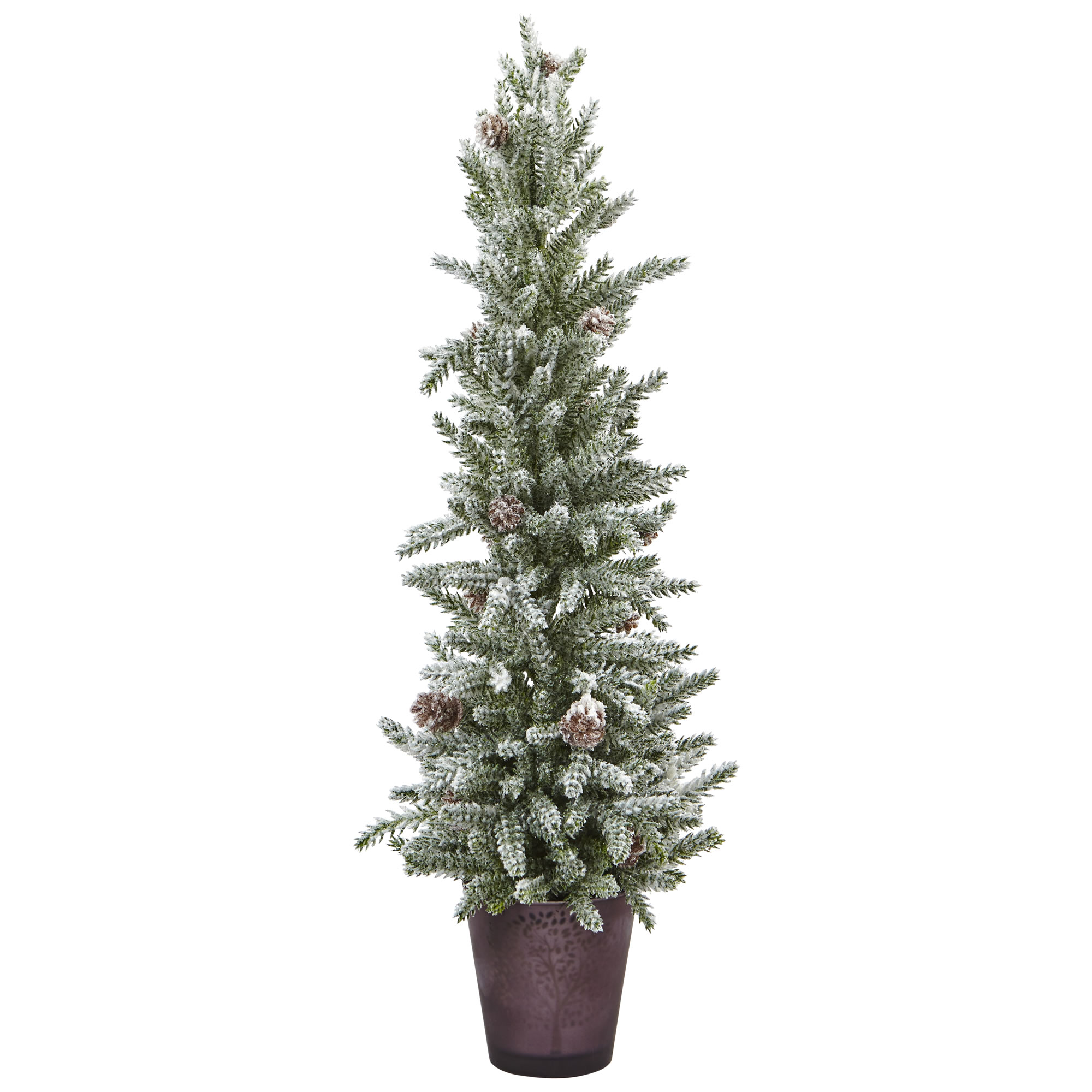21 Inch Snowy Mini Pine In Decorative Planter