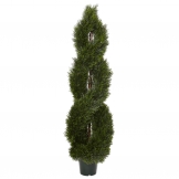 5 foot Pond Cypress Spiral Topiary: UV Protected