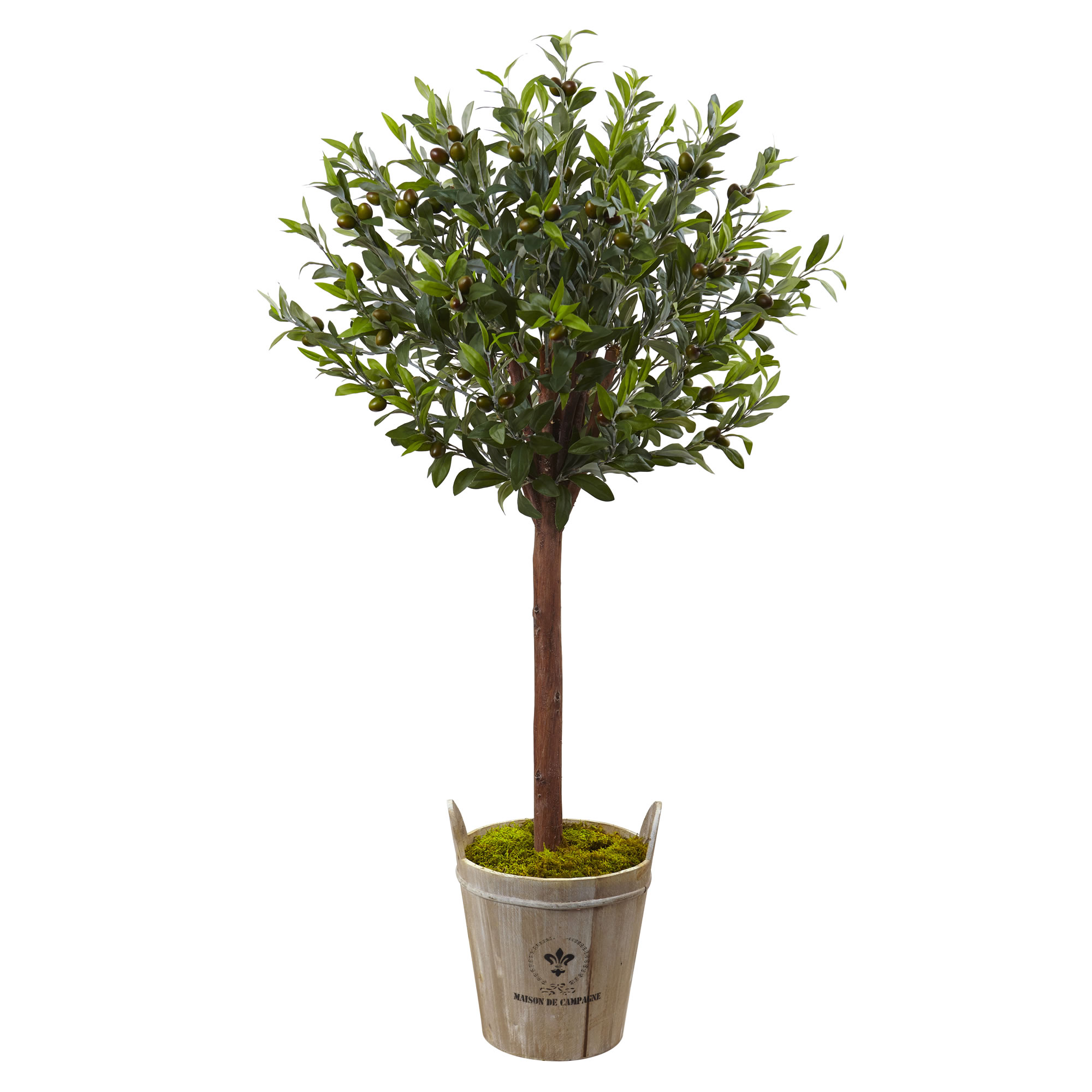 54 Inch Olive Topiary Tree In Farmhouse Planter