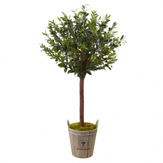 54 inch Olive Topiary Tree in Farmhouse Planter