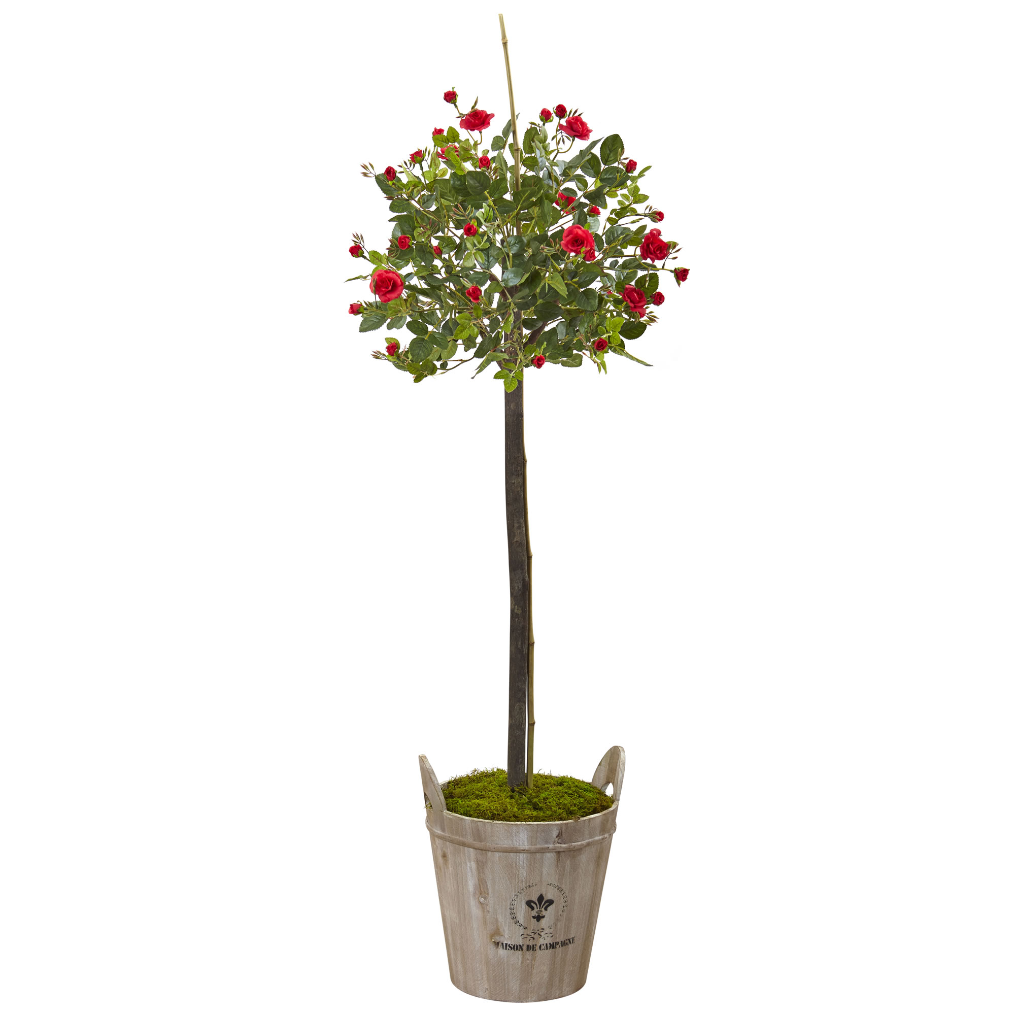 54 inch Rose Topiary with Farmhouse Planter