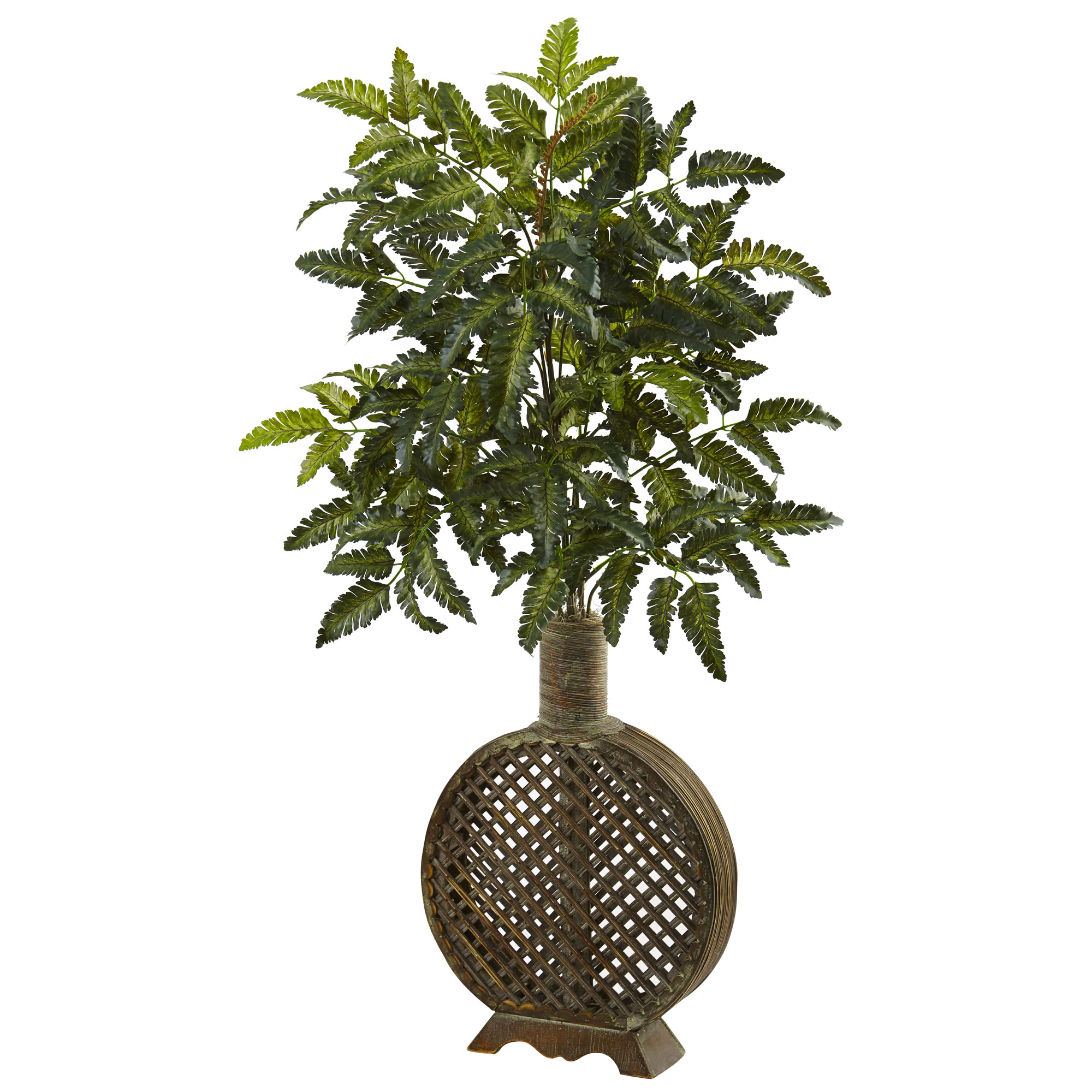 39 inch Bracken Fern in Open Weave Planter