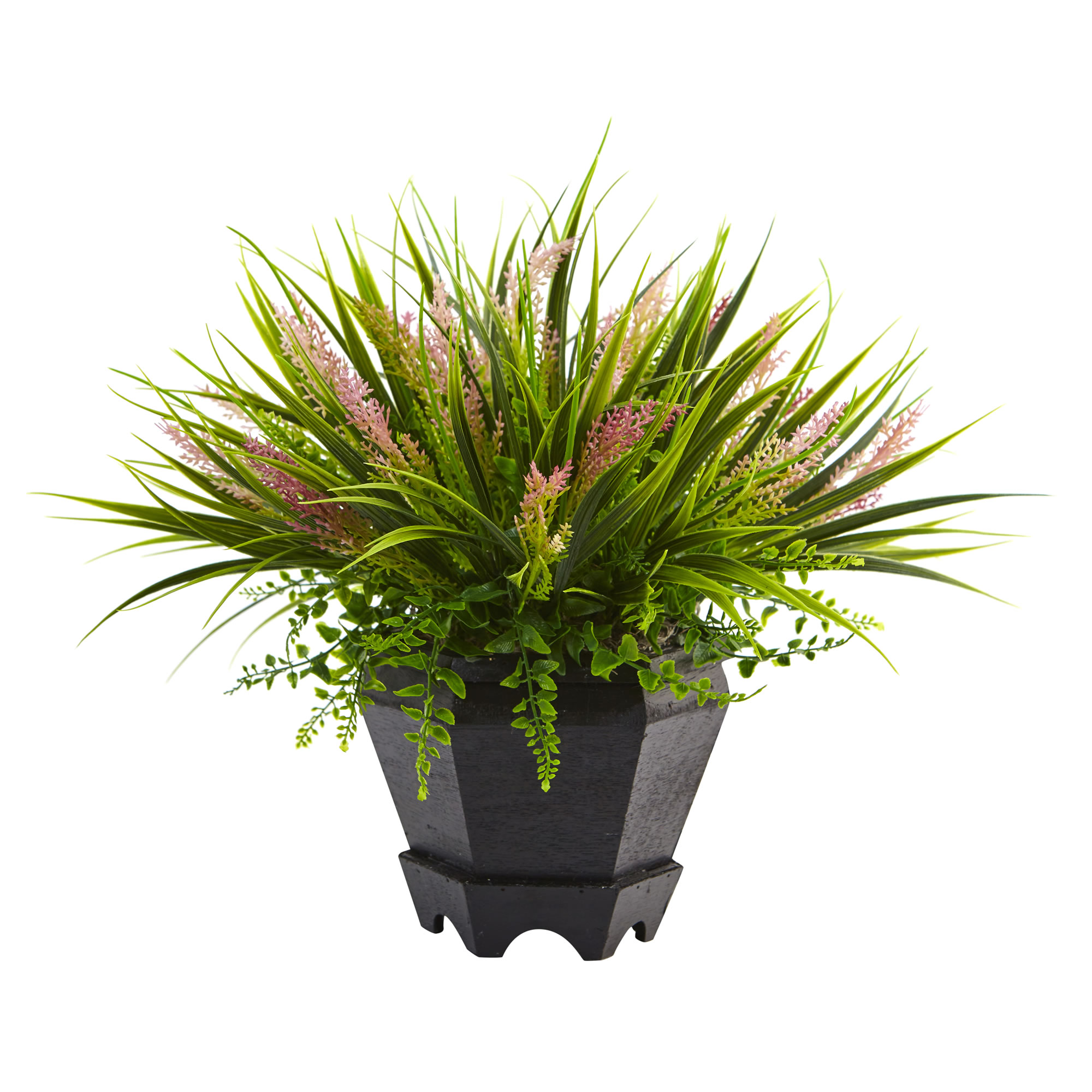 15 Inch Mixed Grass In Decorative Planter