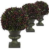 8.5 inch Pepper Berry Ball Topiary in Urn (Set of 3)