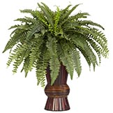 33 inch Boston Fern in Bamboo Vase