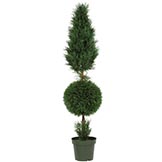 5 foot Outdoor Cypress Ball and Cone Topiary: Potted
